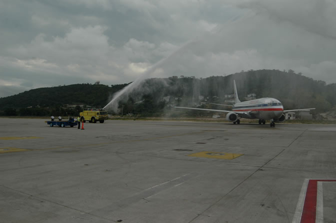 Inaugural Flight - American Airlines - Two New International Routes - Service Between Montego Bay, Jamaica & Dallas/Fort Worth, Texas - Gate 12 - Sangster International Airport, Montego Bay, St. James, Jamaica W.I. - February 3, 2006 - Negril Travel Guide, Negril Jamaica WI - http://www.negriltravelguide.com - info@negriltravelguide.com...!