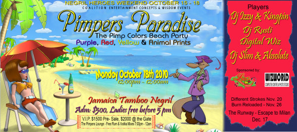 Pimpers Paradise - Negril Heroes Weekend At Jamaica Tamboo, Norman ...