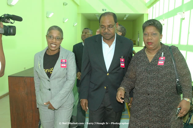 Minister of Tourism, Hon. Edmund Bartlett - Director of Tourism, Basil Smith, and Mayor of Montego Bay, Councillor Charles Sinclair Launch of Winter Tourism Season at Sangster International Airport, Saturday, December 15, 2007 - Sangster International Airport - MBJ Airports Limited, Montego Bay, Jamaica W.I. - Photographs by Net2Market.com - Barry J. Hough Sr, Photographer - Negril Travel Guide, Negril Jamaica WI - http://www.negriltravelguide.com - info@negriltravelguide.com...!