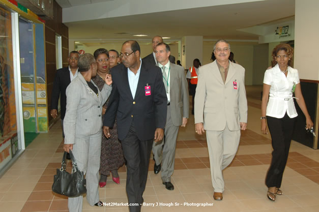 Minister of Tourism, Hon. Edmund Bartlett - Director of Tourism, Basil Smith, and Mayor of Montego Bay, Councillor Charles Sinclair Launch of Winter Tourism Season at Sangster International Airport, Saturday, December 15, 2007 - Sangster International Airport - MBJ Airports Limited, Montego Bay, Jamaica W.I. - Photographs by Net2Market.com - Barry J. Hough Sr, Photographer - Negril Travel Guide, Negril Jamaica WI - http://www.negriltravelguide.com - info@negriltravelguide.com...!