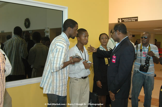 Minister of Tourism, Hon. Edmund Bartlett - Director of Tourism, Basil Smith, and Mayor of Montego Bay, Councillor Charles Sinclair Launch of Winter Tourism Season at Sangster International Airport, Saturday, December 15, 2007 - Sangster International Airport - MBJ Airports Limited, Montego Bay, Jamaica W.I. - Photographs by Net2Market.com - Barry J. Hough Sr, Photographer - Negril Travel Guide, Negril Jamaica WI - http://www.negriltravelguide.com - info@negriltravelguide.com...!