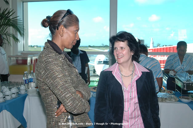 MBJ Airports Limited Welcomes WestJet Airlines - Inaugural Scheduled Service From Toronto Pearsons International Airport - Monday, December 10, 2007 - Sangster International Airport - MBJ Airports Limited, Montego Bay, Jamaica W.I. - Photographs by Net2Market.com - Barry J. Hough Sr, Photographer - Negril Travel Guide, Negril Jamaica WI - http://www.negriltravelguide.com - info@negriltravelguide.com...!