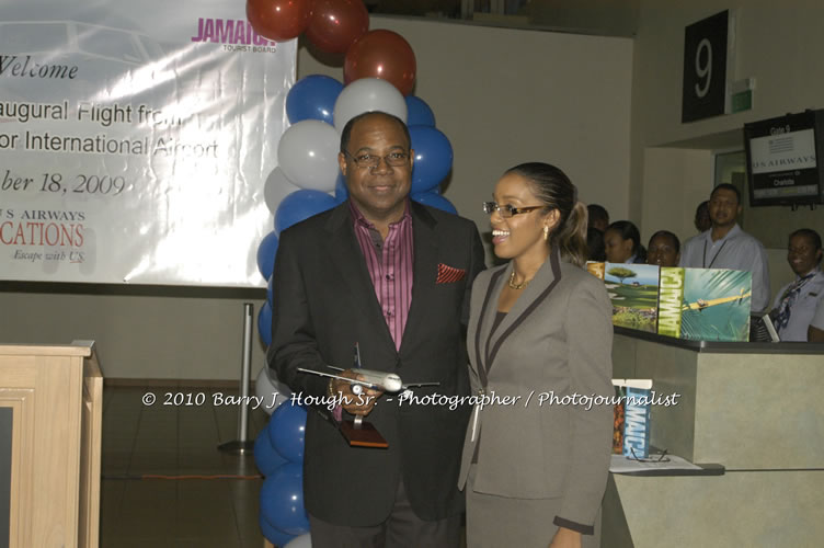 US Airways Inaugurtes New Service from Phoenix Sky Harbor International Airport to Sangster International Airport, Friday, December 18, 2009, Sangster International Airport, Montego Bay, St. James, Jamaica W.I. - Photographs by Net2Market.com - Barry J. Hough Sr, Photographer/Photojournalist - The Negril Travel Guide - Negril's and Jamaica's Number One Concert Photography Web Site with over 40,000 Jamaican Concert photographs Published -  Negril Travel Guide, Negril Jamaica WI - http://www.negriltravelguide.com - info@negriltravelguide.com...!