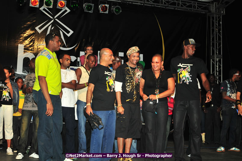 Usain Bolt of Jamaica - The Fastest Man In The World  - Usain Bolt Homecoming Celebrations Concert at the William Knibb High School Play Field, Trelawny - Ice, Ding Dong, Ravers Clavers, D'Angel, Voicemail, RDX and Dancers, Wayne Marshall, Tammi Chynn, Bugle, Nero, Tanya Stephens, Richie Spice, Kip Rich,and Shaggy - Photographs by Net2Market.com - Barry J. Hough Sr. Photojournalist/Photograper - Photographs taken with a Nikon D300 - Negril Travel Guide, Negril Jamaica WI - http://www.negriltravelguide.com - info@negriltravelguide.com...!