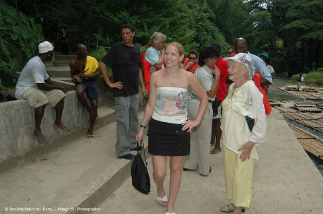 Rafting on the Martha Brae - Virgin Atlantic Inaugural Flight To Montego Bay, Jamaica Photos - Sir Richard Bronson, President & Family, and 450 Passengers - Rafting on the Martha Brae - Tuesday, July 4, 2006 - Negril Travel Guide, Negril Jamaica WI - http://www.negriltravelguide.com - info@negriltravelguide.com...!